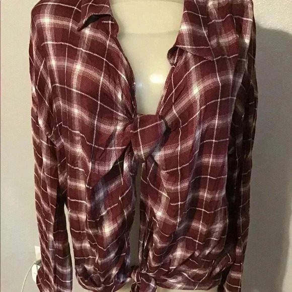 Elan Tie Front Top, Long Sleeves, Medium NWOT - Picture 2 of 8